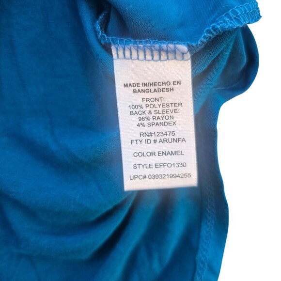 Company Ellen Tracy Sz L Enamel Blue Long Sleeve Roll Tab Blouse Lightweight NWT - Picture 14 of 14